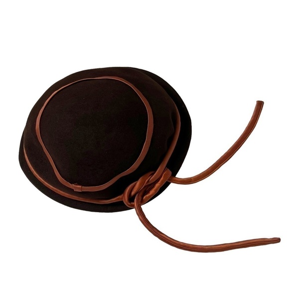 Delle Donne New York Cloche Hat Malson Felt - Tan & Brown RARE VINTAGE main image 6